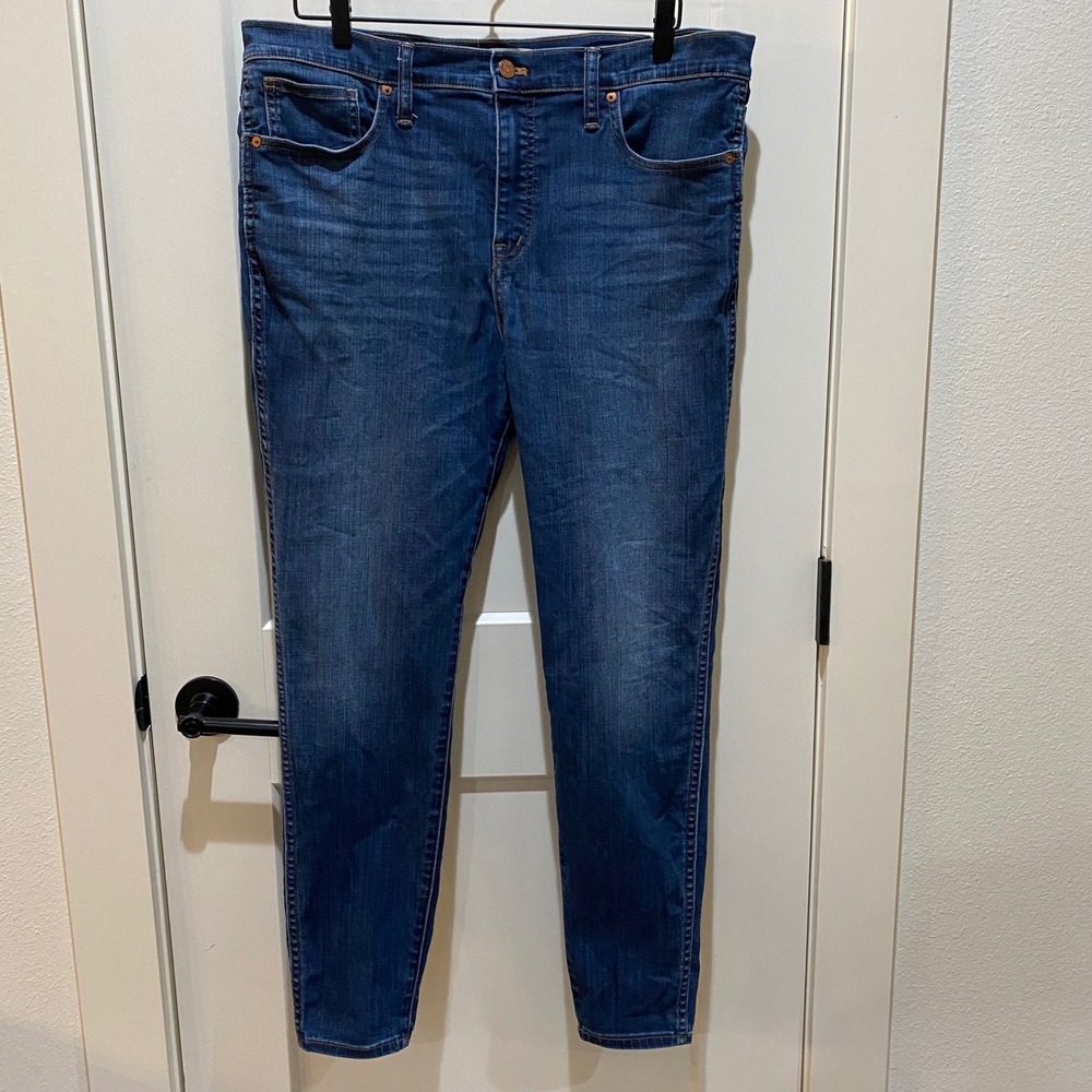 Madewell 10 High-Rise Skinny Jeans Medium Wash Blue Denim Women Size 34